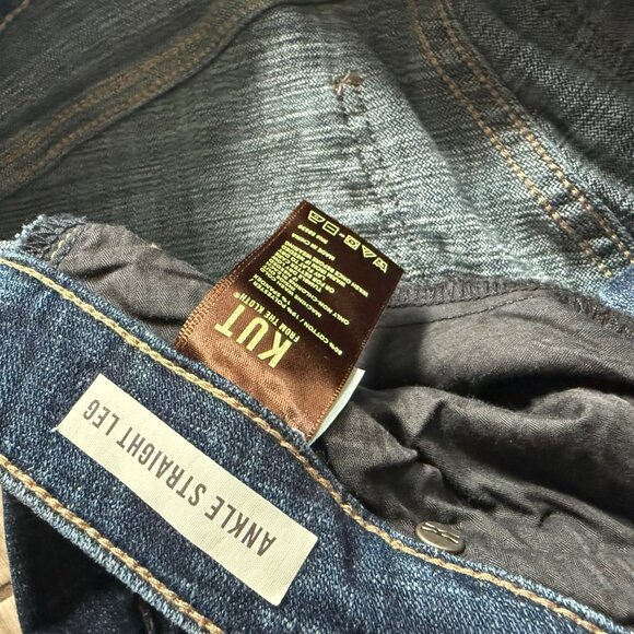 Kut From The Kloth Ankle Straight Leg Jeans Womens 14W Denim Casual Dark Wash - Picture 4 of 9